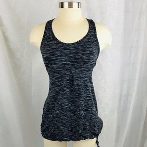 Lucy Activewear Athletic Drawstring Keyhole Racerback Tank Top Gray Small